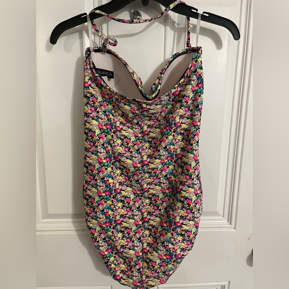 La Blanca NEW womens one piece swimsuit Floral Neon print new size 12 - Picture 4 of 8